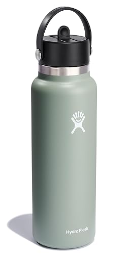 Hydro Flask - Botella con tapa ancha con popote flexible de 1.20 litros, Agave
