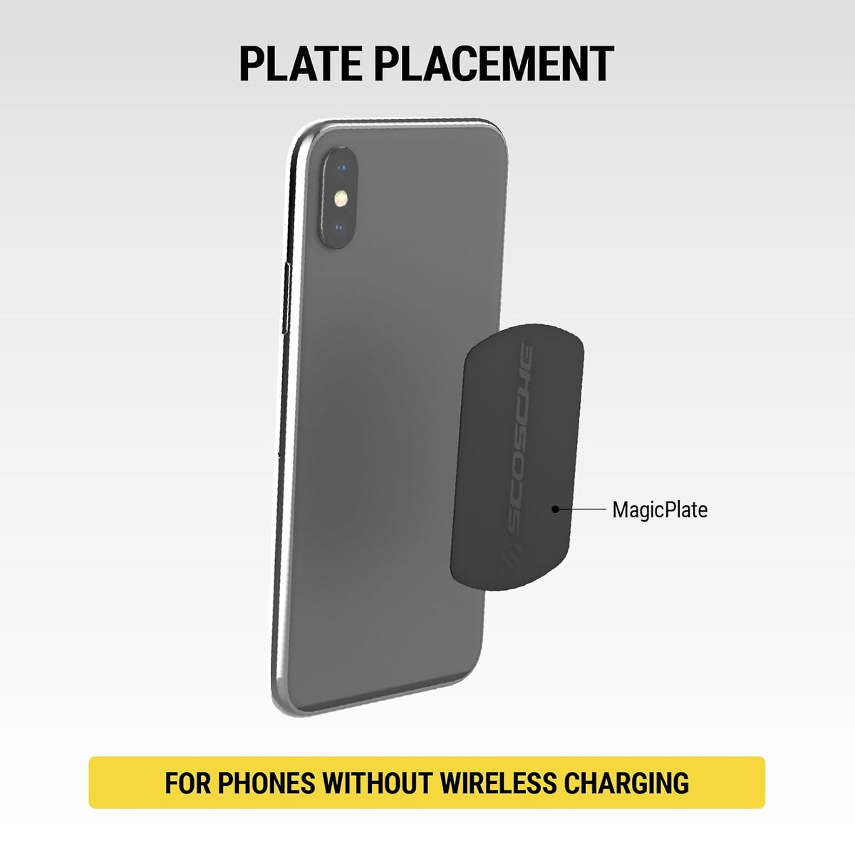 Scosche MPLT54T-4PKBP0 MagicMount - Kit de Placa de Repuesto para Soporte magnético para teléfono de Automóvil, Placas de Metal con sujeción Extra Resistente para Smartphone, Tablet, Soporte magnético