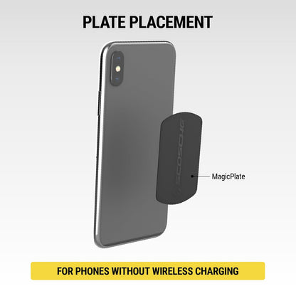 Scosche MPLT54T-4PKBP0 MagicMount - Kit de Placa de Repuesto para Soporte magnético para teléfono de Automóvil, Placas de Metal con sujeción Extra Resistente para Smartphone, Tablet, Soporte magnético