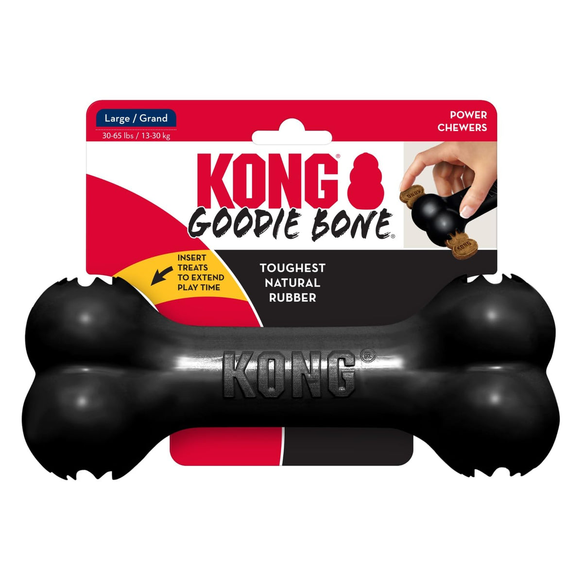 Kong Extreme Goodie Bone, Color Negro, Grande