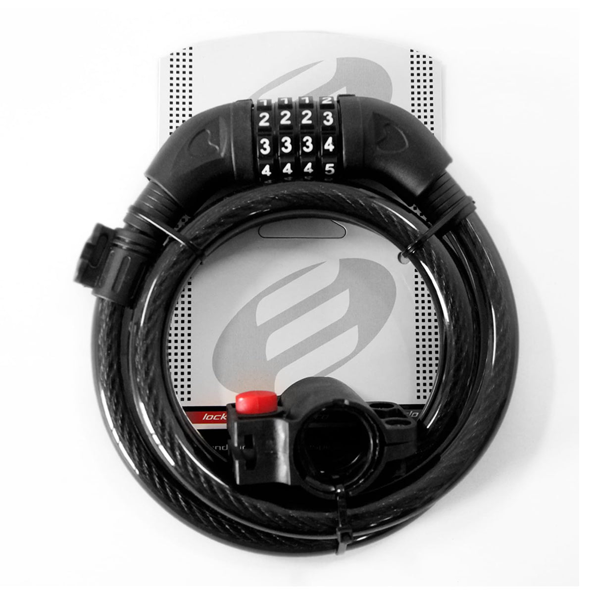 Benotto Candado Elite Cable Espiral y Combinacion 15mmX1200mm Negro/Cabezal Negro con Soporte