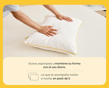 Nooz Almohadas Original Pack de 2 Estándar Suaves Esponjosas Mantienen su Forma Durables Soporte Ligero