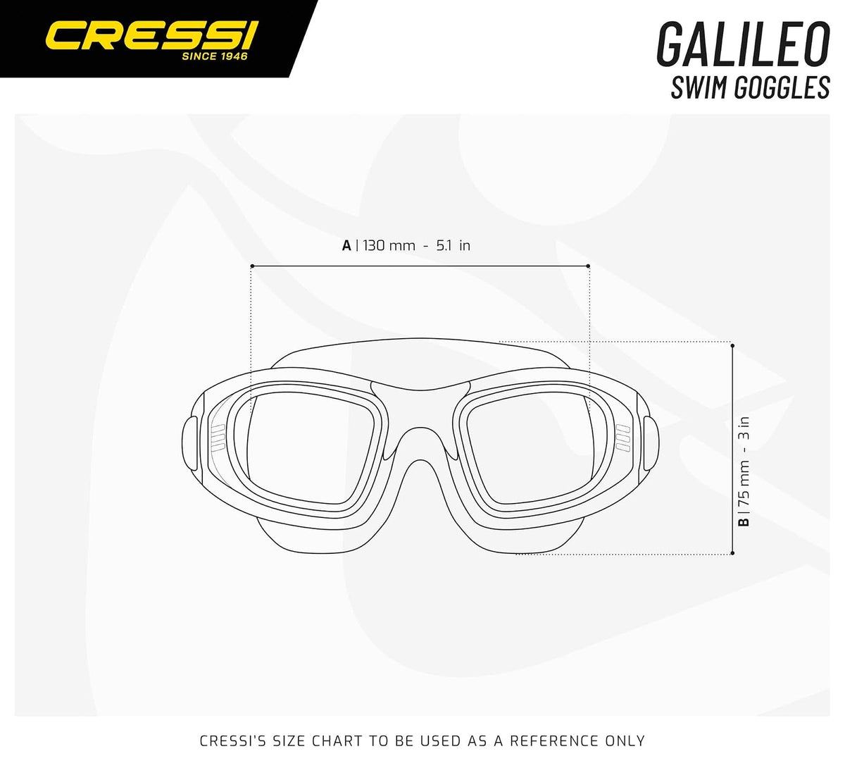 Cressi - anteojos de natación para Adultos con Lentes de Vidrio Templado y sin distorsión, Galileo: Fabricadas en Italia