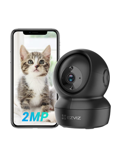 EZVIZ C6N Black Cámara de Vigilancia WiFi Interior 1080p Cámara IP Domo 360 PTZ, Visión Nocturna, Auto Tracking, Audio Bidreccional, Compatible con Alexa y Google, Andriod/iOS, Negro