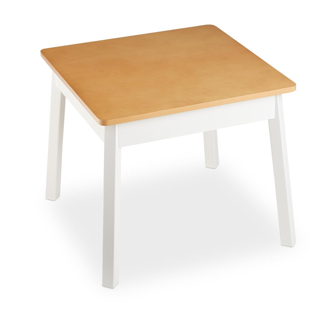 Melissa & Doug - Mesa Cuadrada de Madera - Muebles para niños para Sala de Juegos (Natural/Blanco)