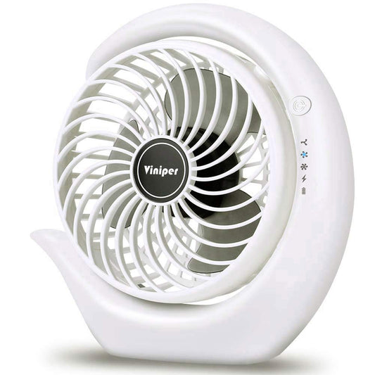 Viniper Ventilador recargable portátil, ventilador de computadora pequeño: 3 velocidades y aproximadamente 8-24 horas de trabajo más largo, rotación 180, ventilador de computadora portátil, pequeño