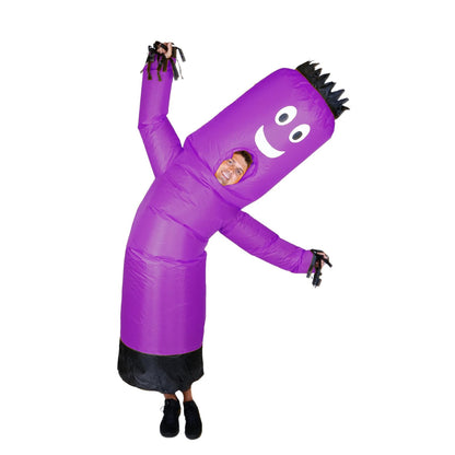 LookOurWay - Disfraz inflable para hombre, diseño de brazo ondulado, divertido disfraz inflable de Halloween para adultos, color morado