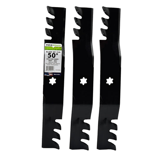 MaxPower 561545X Commercial Mulching 3-Blade Set to Replace MTD/Cub Cadet/Troy-Bilt 742-04053, 742-04053A, 942-04053-X, 942-04053A, and Many Others