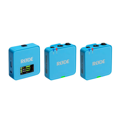 RØDE Wireless GO (Gen 3) – Micrófono inalámbrico compacto – Audio prístino, grabación en 32 bits de punto flotante, control automático de nivel, para teléfonos, cámaras y computadoras (Azul)
