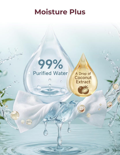 Momcozy - Toallitas de bebé de tamaño extragrande, 99% a base de agua, sin perfume e hipoalergénico, toallitas limpiadoras e hidratantes para piel sensible, 8 paquetes de tapa abatible (480 toallitas