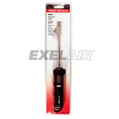 Milton EX516DIG Exelair Manómetro Digital de Doble Cabezal con Mandril de Aire Giratorio, Negro/Plata