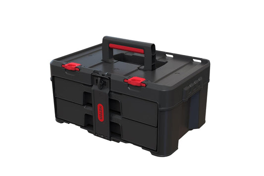 Keter Stack-n-Roll - Caja de herramientas de dos cajones para piezas pequeñas y accesorios de herramientas eléctricas, se adapta al sistema modular de almacenamiento de herramientas Keter