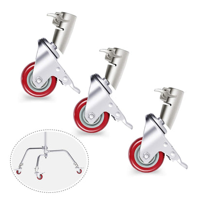 NEEWER 3 Packs Professional Giratorio Rueda Wheels Set con 75mm Diameter | ONLY para NEEWER Fotografía C Stand, Durable Metal Construction con Rubber Base, para Studio Video Shooting