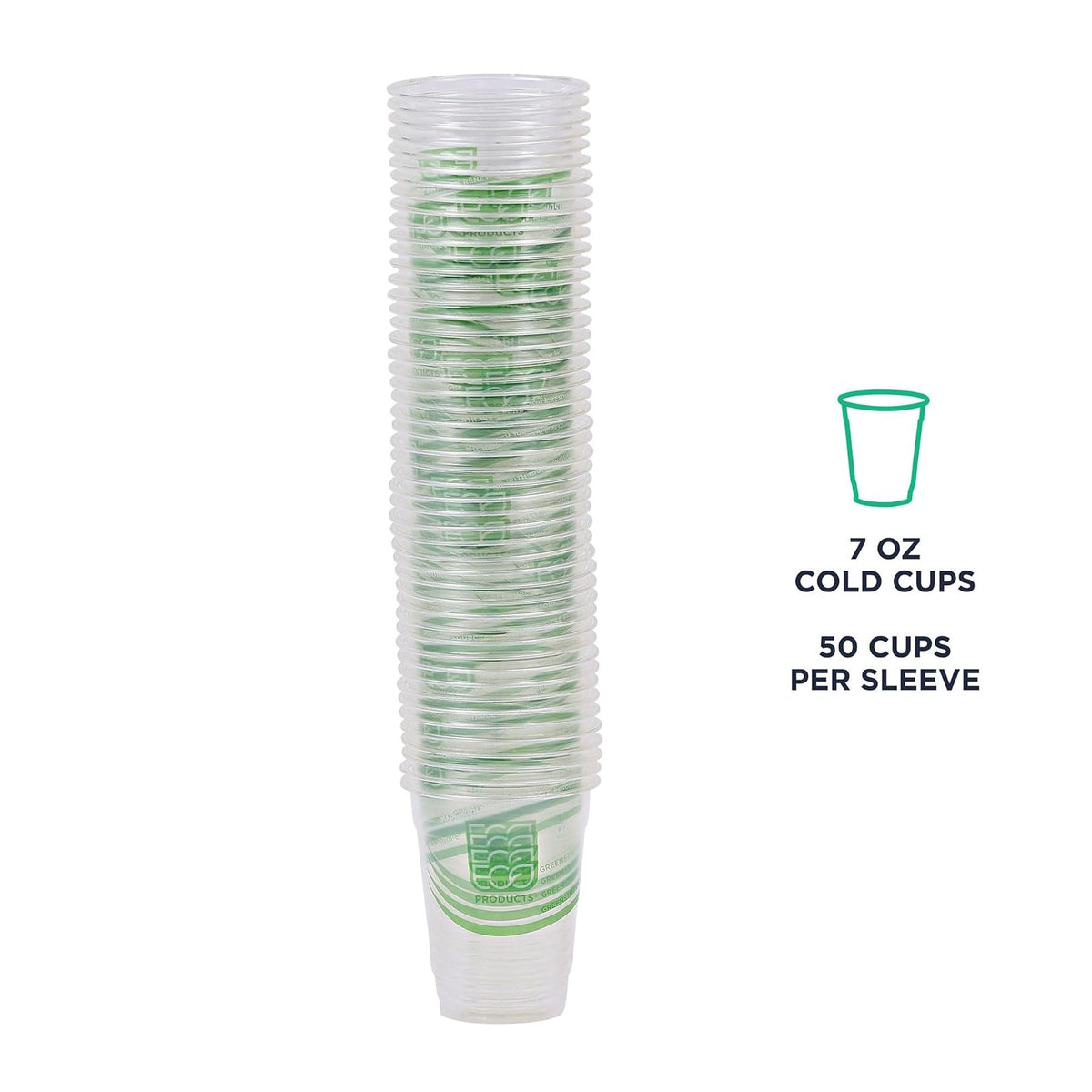 Eco-Products, Inc Vasos para bebidas frías, Productos verdes, Transparente, 7 ounce cold cup