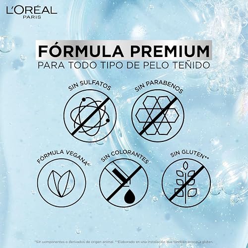 L'Oréal Paris Ever Pure Clarify & Restore Shampoo Efecto Detox, 200 ml | Fórmula vegana sin sulfatos ideal para pelo teñido. Hidrata, limpia a profundidad y aporta vitaminas con aroma de tipo spa.