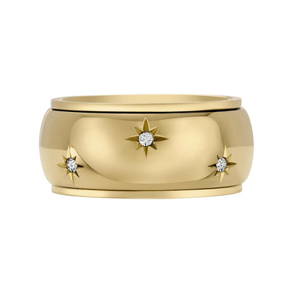 Fossil Anillo jf04835710 sadie de acero inoxidable en tono dorado para dama, talla 8