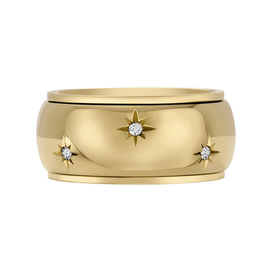Fossil Anillo jf04835710 sadie de acero inoxidable en tono dorado para dama, talla 8