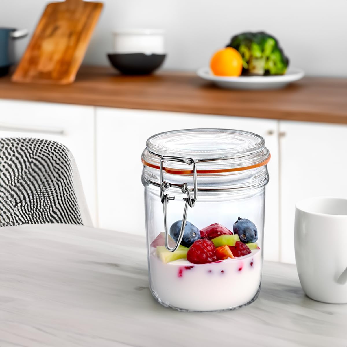 Terrine Gourmet | Contenedor Hermético de Vidrio de 500 ml Vidiro cortado, Cierre hermetico, Cristaleria italiana, Para Dulces, Semillas, Cereales, Conserva, Frutas secas, Pastas