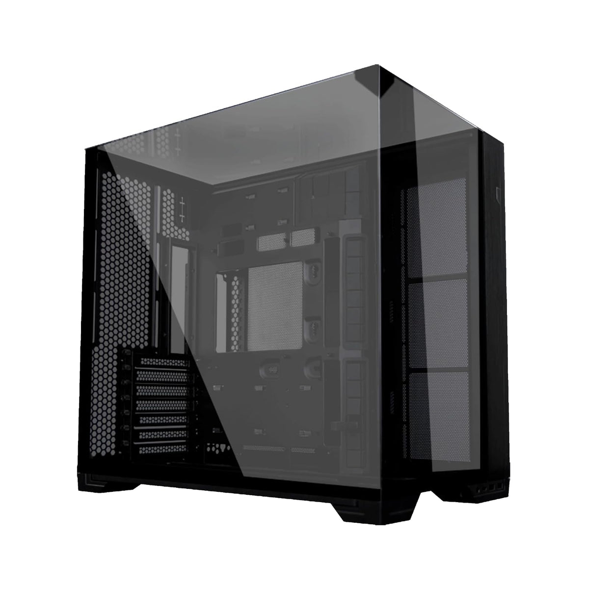 Lian LI O11 Vision Compact Black – ATX/EATX Mesh Crystal Pro Gaming Case | Acero, vidrio templado, soporte de conexión trasera, O11VPX