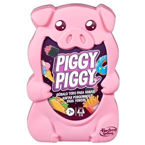 Hasbro Gaming Piggy - Juego de Cartas para 2 a 6 Jugadores Desde 7 Años