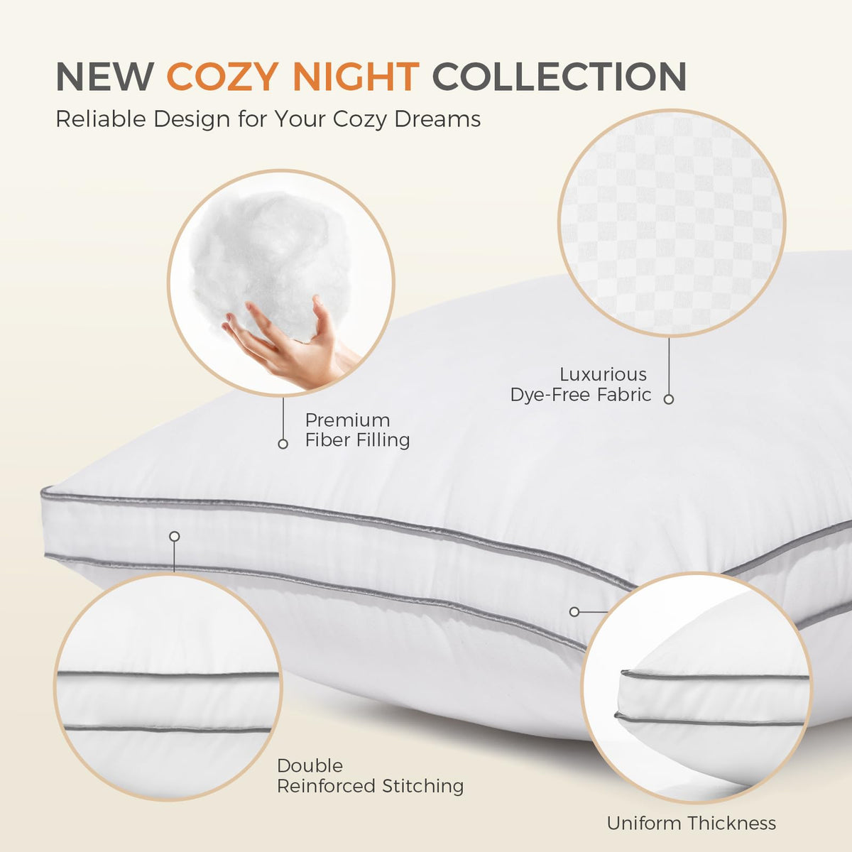 Sweetnight - Juego de 2 sillones de Dormitorio estándar, numerosos y Luminosos, para Hombre y Mujer, para Dormir Boca Abajo, por la Noche, tamaño 18 x 24