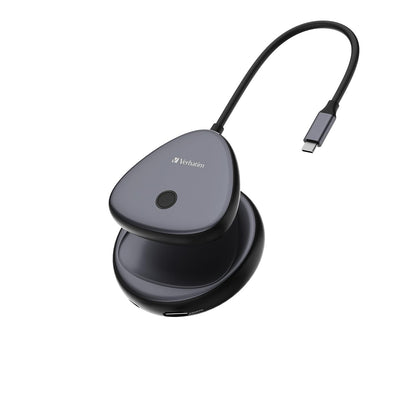 Verbatim Share My Screen Video Extender 4K USB-C Wireless HDMI Transmisor y Receptor Adaptador de visualización con concentrador USB y Lector de Tarjetas