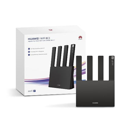 HUAWEI Router WiFi 7 BE3 3600Mbps, Negro | Velocidades ultrarrápidas, Puerto Ethernet 2.5G, EasySetting, Diagnóstico Visual de Wi-Fi, Control Parental, HomeSec
