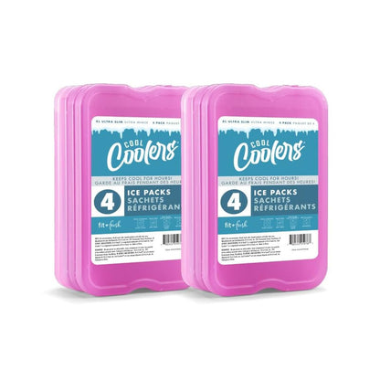 Fit & Fresh Paquetes de Hielo Reutilizables XL para Lonchera - Púrpura 8 PK