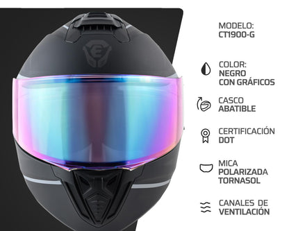 Exoskeleton Casco para Motocicleta GCT 1900 Abatible L