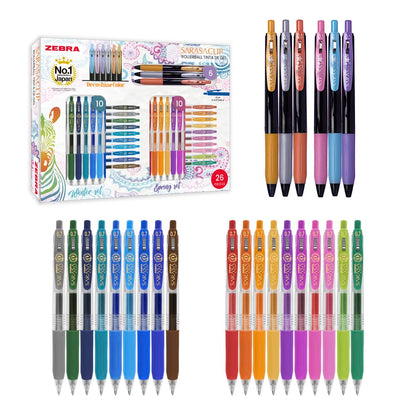 Zebra Sarasa Clip Y Decoshine Set 26 Bolígrafos Tinta Gel