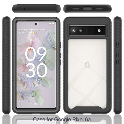 BestAlice para Google Pixel 6A Funda Case + 2 pcs Protector de Pantalla de Cristal Templado Mica, Rudo Uso Duro Transparente + Suave TPU Bumper Carcasa, Negro