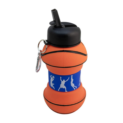 Top Choice - Botella de Agua Plegable en Forma de Pelota de , 550 ml, Botella Deportiva de Silicón Libre de BPA, Reutilizable y Expandible para Niños, Escolar y Deportes