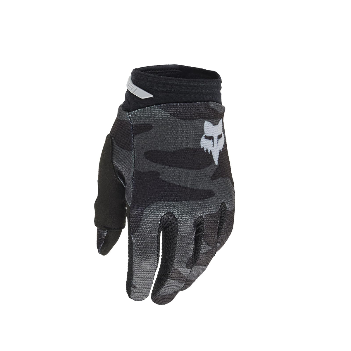 Fox Racing Youth 180 BNKR Guantes Motocross | Negro y Camuflaje, Talla M, Ajuste Velcro, Silicona en Puntas, Palma Touchscreen