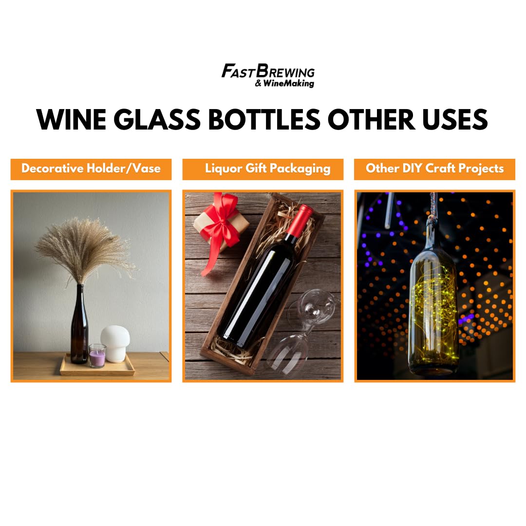 Green Wine Bottles, 750 ml Capacity (Pack of 12)