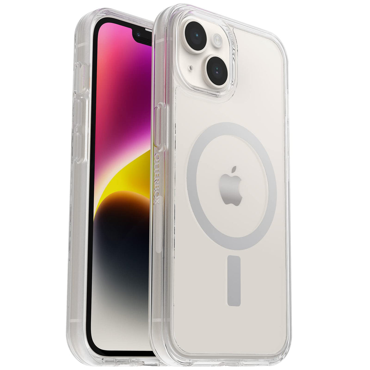 OtterBox Funda Symmetry Series+ Clear con MagSafe para iPhone 14 y iPhone 13 - Serie Symmetry+ - Claro