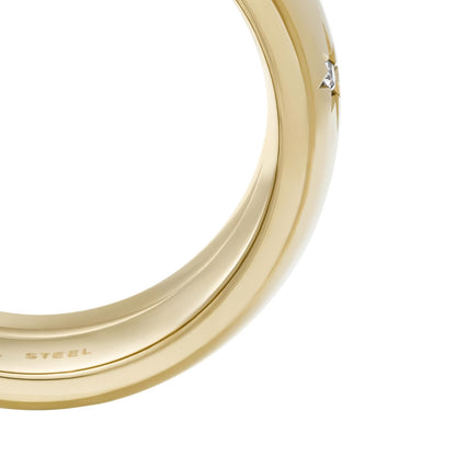 Fossil Anillo jf04835710 sadie de acero inoxidable en tono dorado para dama, talla 8