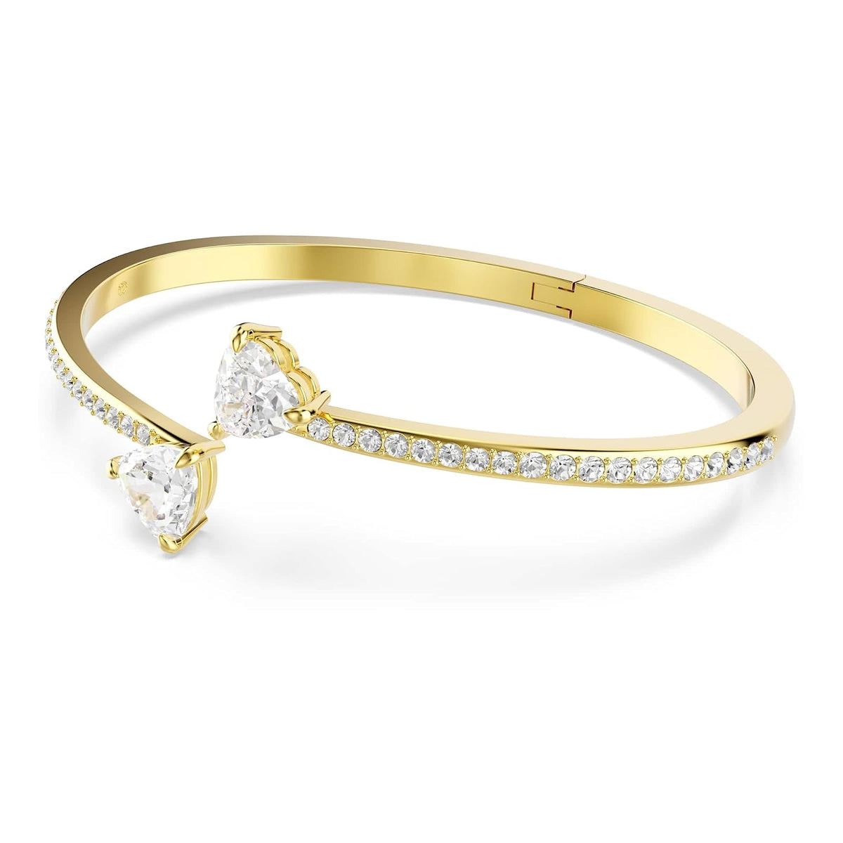 Swarovski Brazalete Mesmera Attract, Corazón, Blanco, Baño tono oro