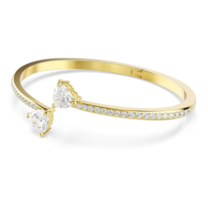 Swarovski Brazalete Mesmera Attract, Corazón, Blanco, Baño tono oro