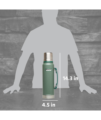 Stanley Botella Clásica al Vacío, Verde (Hammertone Green), 1 Litro