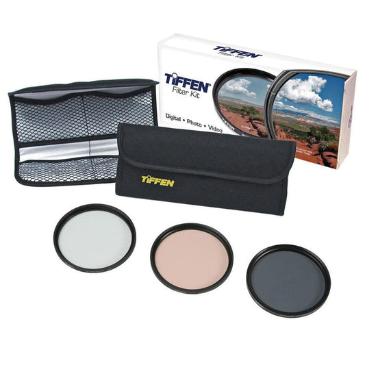 Tiffen Kit Esencial para Fotos de 67 mm con Protector UV, Calentamiento de Color 812, filtros de Vidrio polarizadores Circulares y Bolsa de 4 Bolsillos