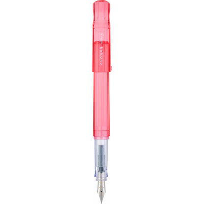 PILOT Pluma Fuente Kakuno, barril color coral traslúcido, punto mediano, estuche con una pieza