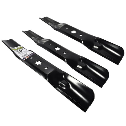 Maxpower 561558B - Juego de 3 Cuchillas para MTD de Corte de 50 Pulgadas, Cub Cadet, Troy-Bilt, sustituye a OEM no. 942-05052A, 742-05052A, Negro