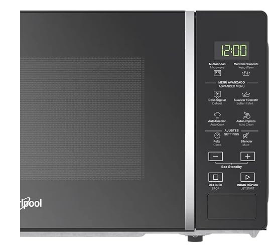 Horno de microondas Whirlpool de 0.7 pies cúbicos / 20 L Negro modelo WM-1807B