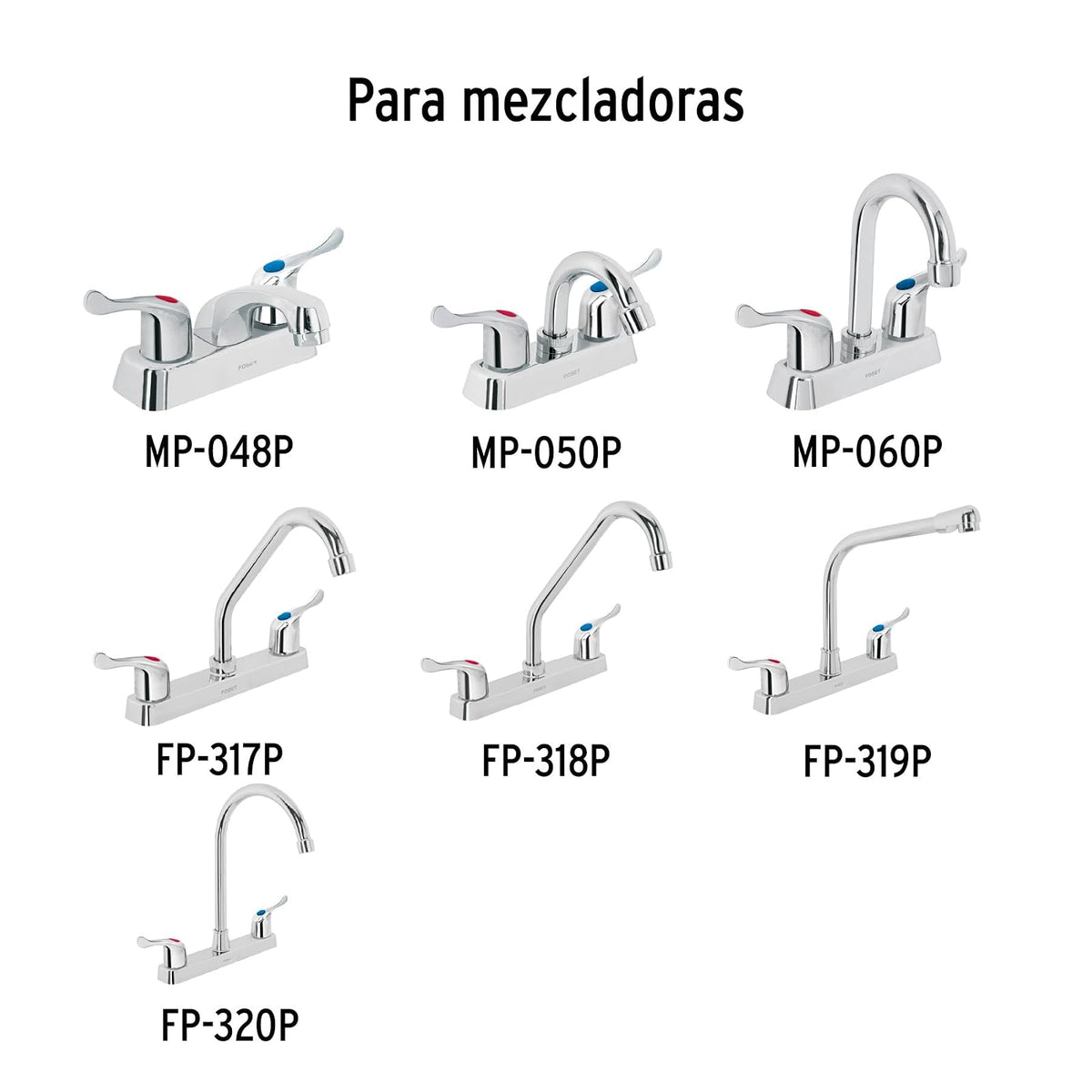 Foset Basic MMP-200, Juego 2 manerales palanca para mezcladoras plásticas