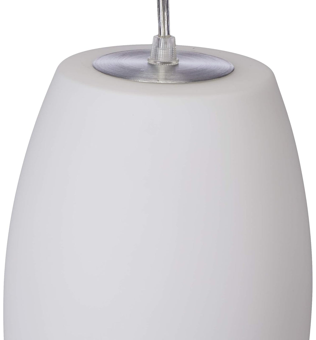 MAXXI MX-CL4536/CP Lámpara de Techo Candil Decorativo en Aluminio Cepillado y Vidrio Soplado Opalino Mate