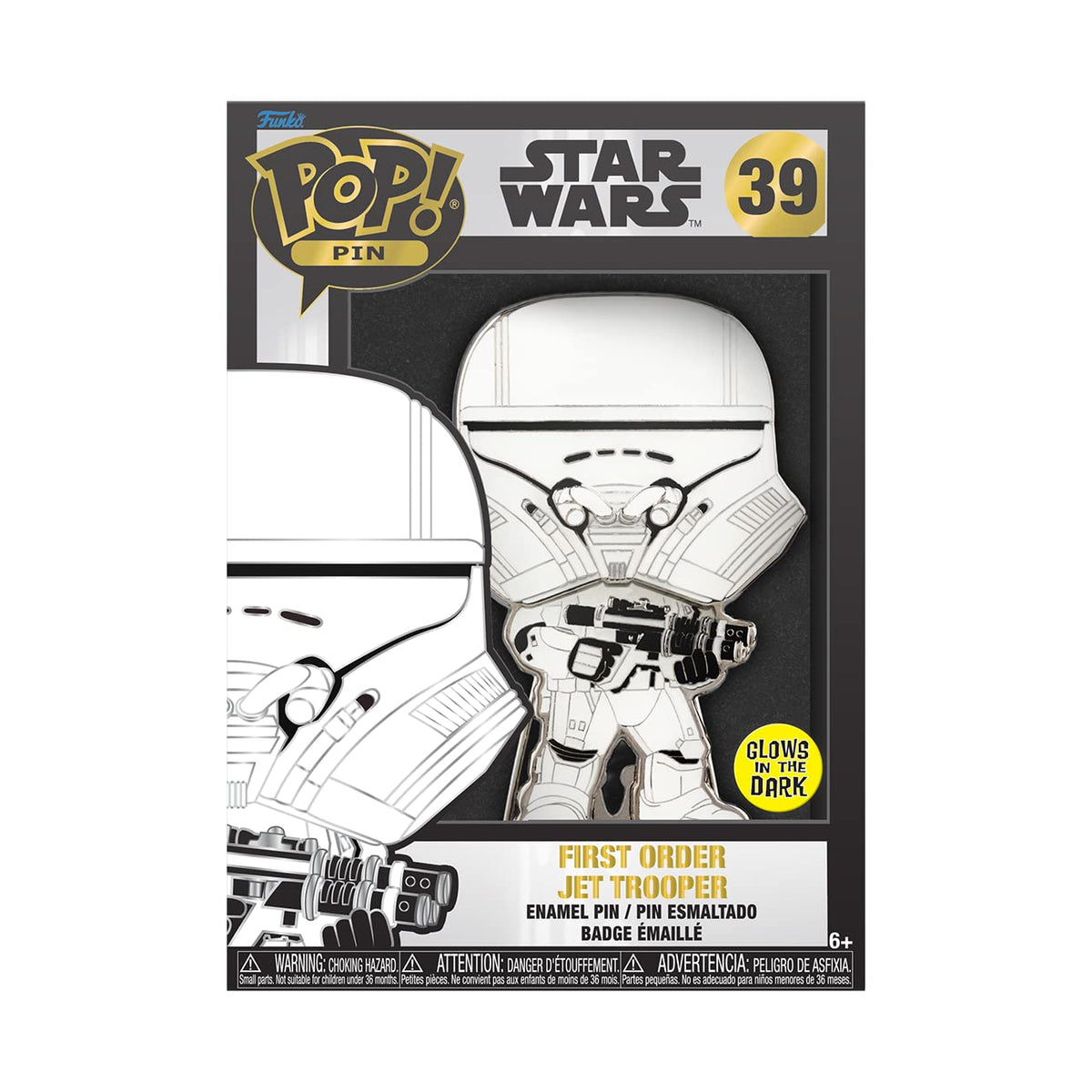 Funko Star Wars Large Enamel Pin - First Order Jet Trooper White | Mercancía Oficial de Ciencia Ficción - Juguete Coleccionable - Idea de Regalo de Cumpleaños para Fans y Coleccionistas