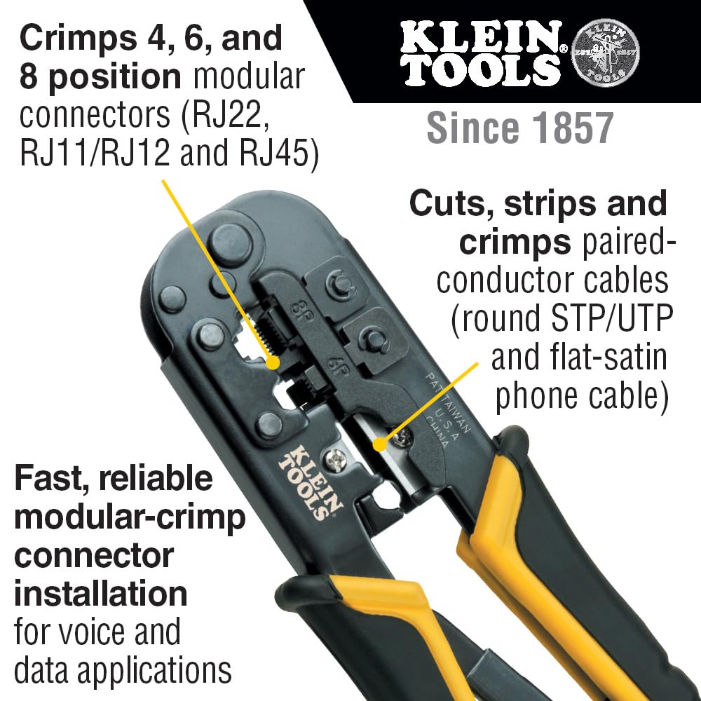 KLEIN TOOLS VDV226-817 | Kit Modular | Voz Y Datos | Crimpadora