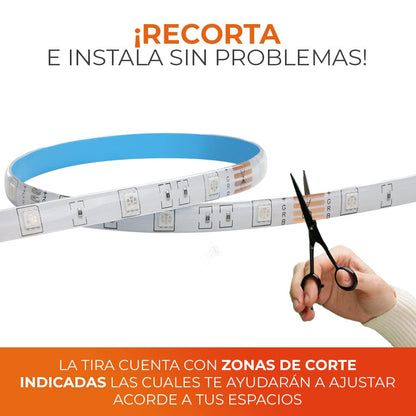 Tecnolite Tira LED 5 Metros 24 W - Luz Blanca Ajustable, Atenuable, Control Remoto Incluido, IP65 Impermeable Resistente al Agua, Strip Light, Tira de Luz para Interiores y Exteriores