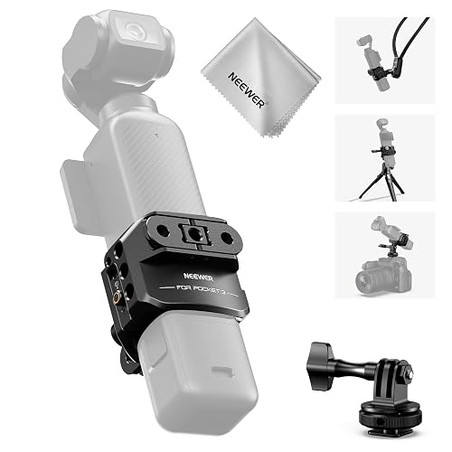 NEEWER Pocket 3 Cage compatible con DJI Osmo Pocket 3 y Creator Combo Accesorios, plataforma de extensión de grabación de video cardán con adaptador de cámara de acción, roscas de 1/4 pulgadas, zapato