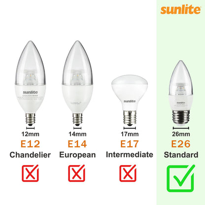 Sunlite - foco LED A15 para refrigerador, 6 vatios (equivalente a 40 W), 450 lúmenes, base media (E26), regulable, acabado esmerilado, certificación UL, luz diurna de 5000 K, 1 paquete
